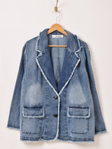 Elcamino フリンジ デニム テーラードジャケット