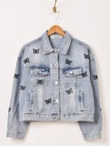 Elcamino バタフライ 刺繍 デニムジャケット