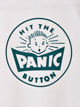 【2色展開】 プリントTシャツ「HIT THE PANIC BUTTON」