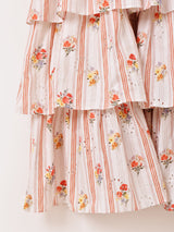 【2色展開】Meridian 花柄 ラッフル キャミソールワンピース