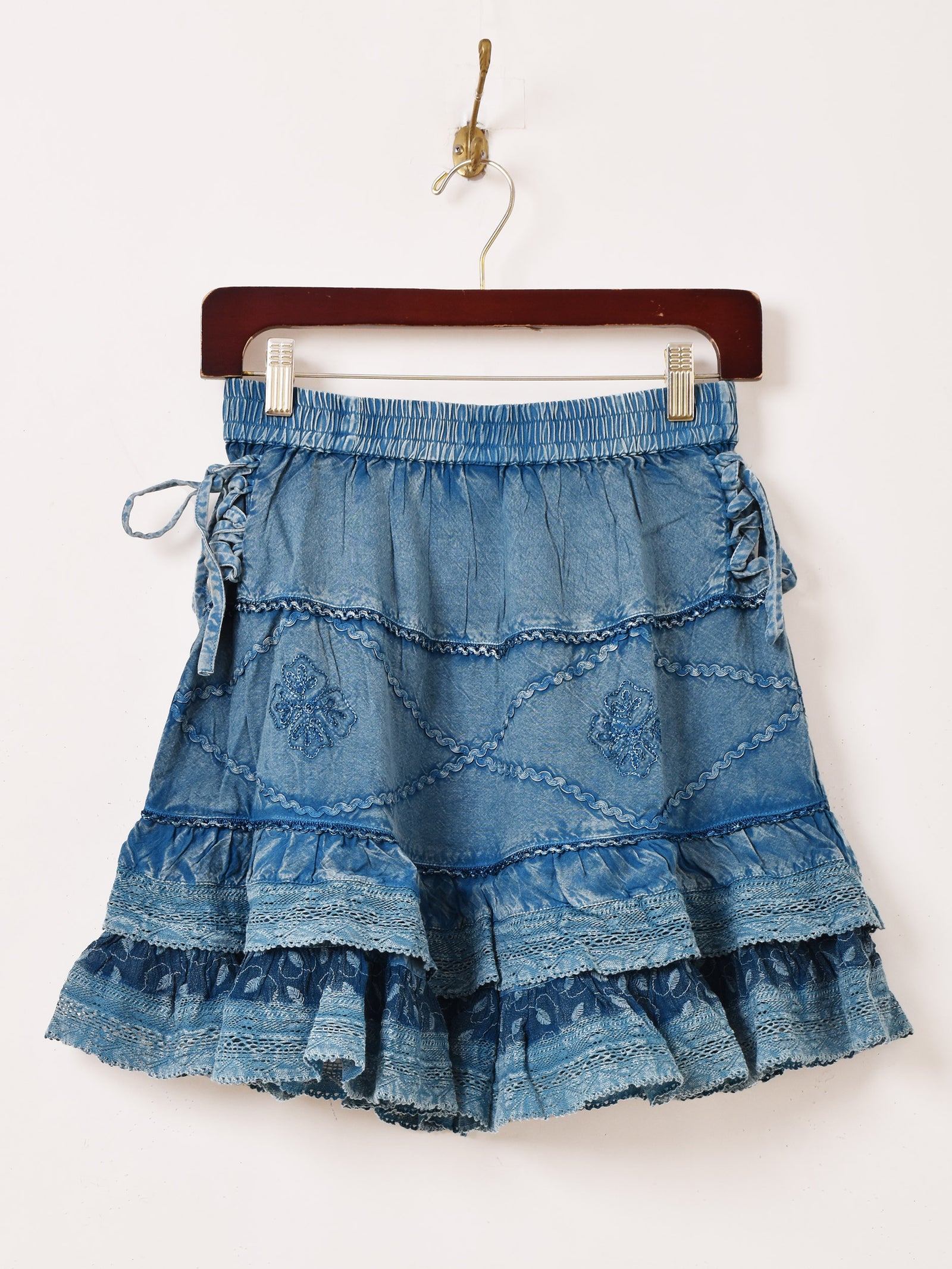 【タグ付き新品未使用】CANAL JEAN El mar フリースミニスカート 4色展開】Emerald Motel エスニック レーヨン 刺繍 ミニスカート