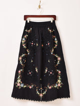 【2色展開】Emerald Motel フラワー刺繍 コットンレース スカート