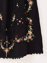 【2色展開】Emerald Motel フラワー刺繍 コットンレース スカート