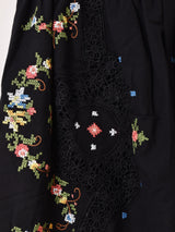 【2色展開】Emerald Motel フラワー刺繍 コットンレース スカート