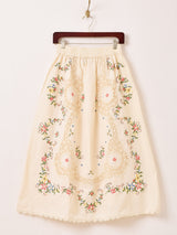 【2色展開】Emerald Motel フラワー刺繍 コットンレース スカート