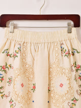 【2色展開】Emerald Motel フラワー刺繍 コットンレース スカート