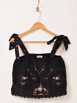 【2色展開】Emerald Motel フラワー刺繍 コットンレース キャミソール