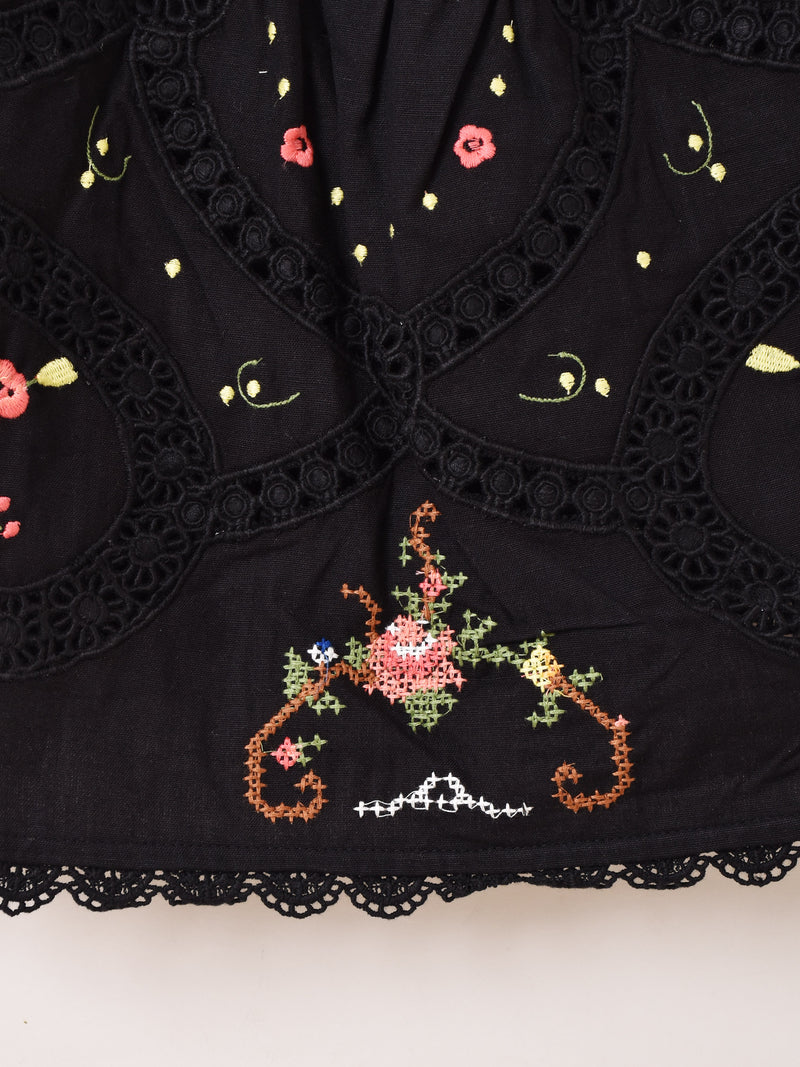 2色展開】Emerald Motel フラワー刺繍 コットンレース キャミソール