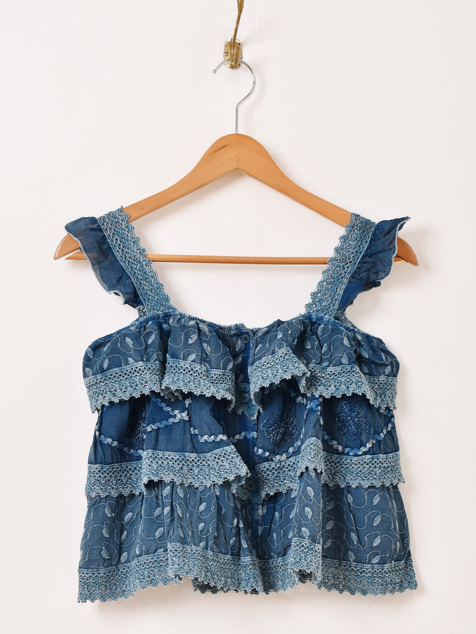 4色展開】Emerald Motel エスニック レーヨン 刺繍 フリル