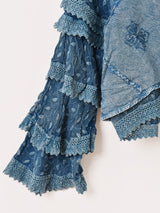 【3色展開】Emerald Motel エスニック刺繍 ラッフル 長袖ブラウス