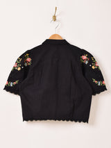 【2色展開】Emerald Motel フラワー刺繍 コットンレース 半袖ブラウス