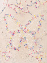 Meridian バタフライ柄 ビーズ刺繍 シアー ベスト