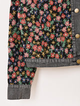 【2色展開】Meridian デニム×ゴブラン ビッグカラー ジャケット