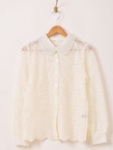 Meridian ビーズ刺繍 シアー 長袖ブラウス