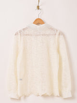 Meridian ビーズ刺繍 シアー 長袖ブラウス