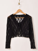 【2色展開】Elcamino レース フリル 長袖ブラウス