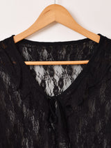 【2色展開】Elcamino レース フリル 長袖ブラウス