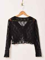 【2色展開】Elcamino レース フリル 長袖ブラウス