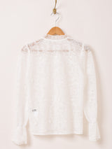 Meridian フラワーカラー 刺繍 長袖ブラウス