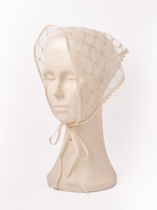 【2色展開】ラメ レース ヘッドスカーフ