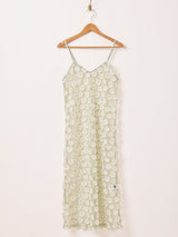 Meridian マーガレット刺繍 レース キャミソールワンピース