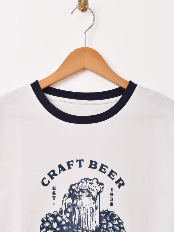 プリント リンガーTシャツ「CRAFT BEER」