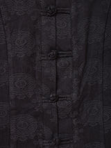 【2色展開】Meridian 織り柄 チャイナボタン 半袖シャツ