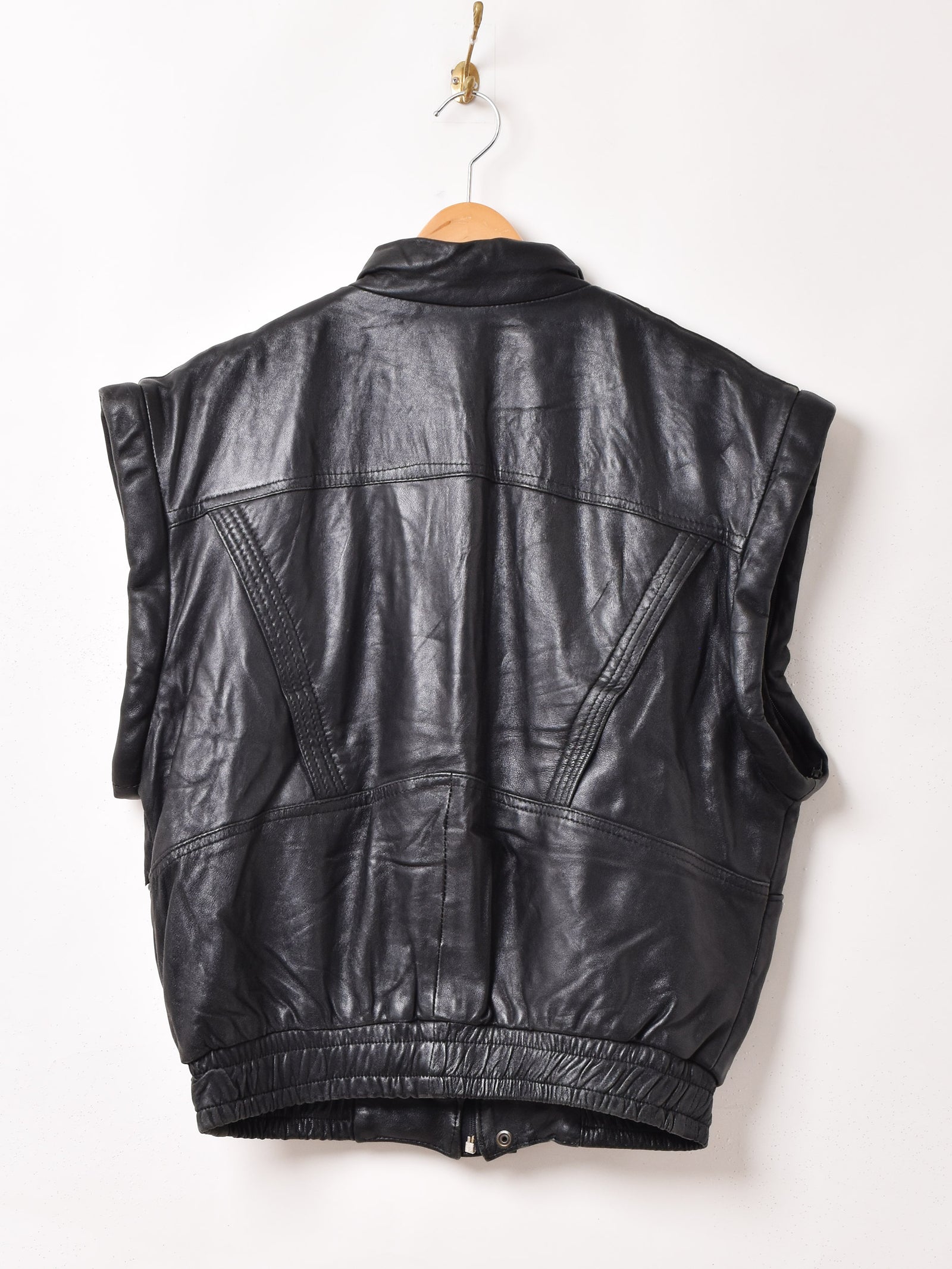 Paul Smith レザーベスト　スタンドカラー スタンドカラー デザイン レザーベスト – 古着屋Top of the Hillの