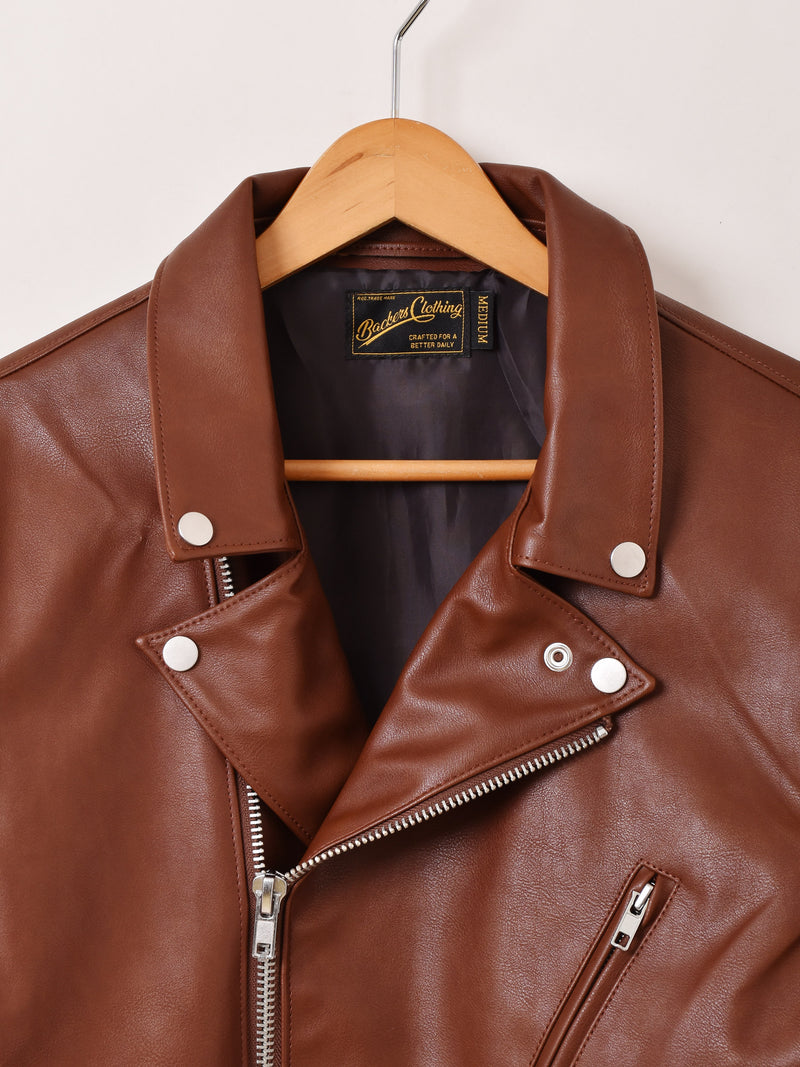 2色展開】Backers フェイクレザー ライダースジャケット – 古着屋Top
