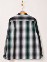 Backers 長袖 シャドウチェック オープンカラーシャツ