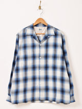 【2色展開】Backers 長袖 シャドウチェック オープンカラーシャツ