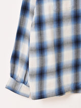 【2色展開】Backers 長袖 シャドウチェック オープンカラーシャツ