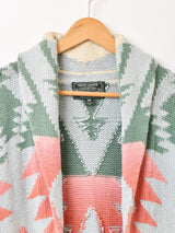 ”POLO COUNTRY” Native Pattern Shawl Collar Cardigan