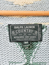 ”POLO COUNTRY” Native Pattern Shawl Collar Cardigan