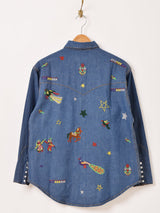 Emerald Motel メキシカン風 刺繍 ウエスタン デニムシャツ