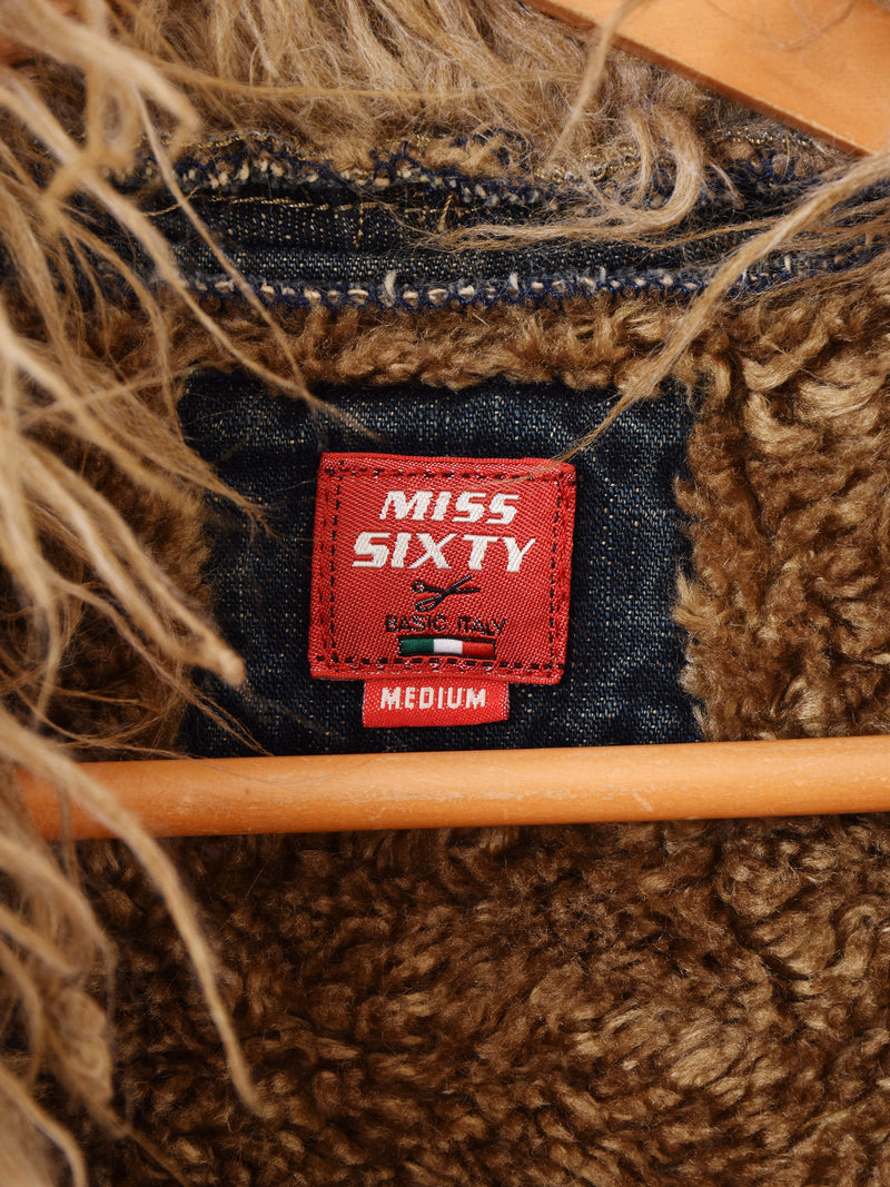 "MISS SIXTY" フェイクファー デニムロングコート