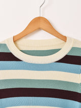 【2色展開】Meridian マルチボーダー柄 セーター