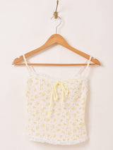 【2色展開】Meridian 小花柄 レース キャミソール