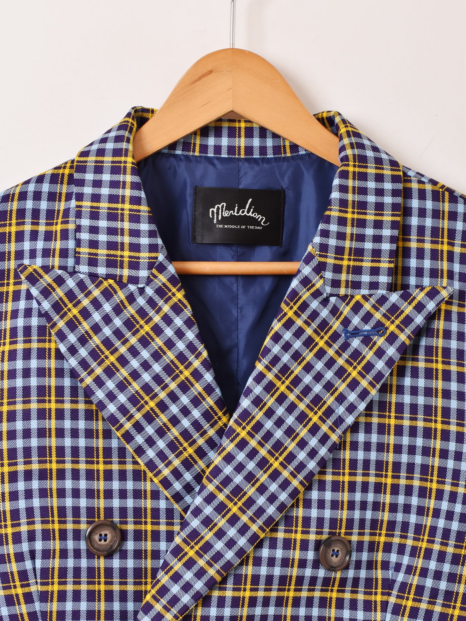 2色展開】Meridian チェック柄 ショート テーラードジャケット – 古着
