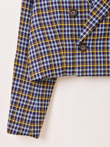 【2色展開】Meridian チェック柄 ショート テーラードジャケット