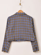 【2色展開】Meridian チェック柄 ショート テーラードジャケット