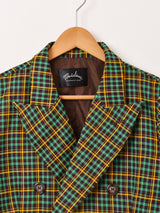 【2色展開】Meridian チェック柄 ショート テーラードジャケット