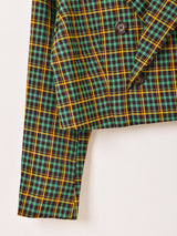 【2色展開】Meridian チェック柄 ショート テーラードジャケット
