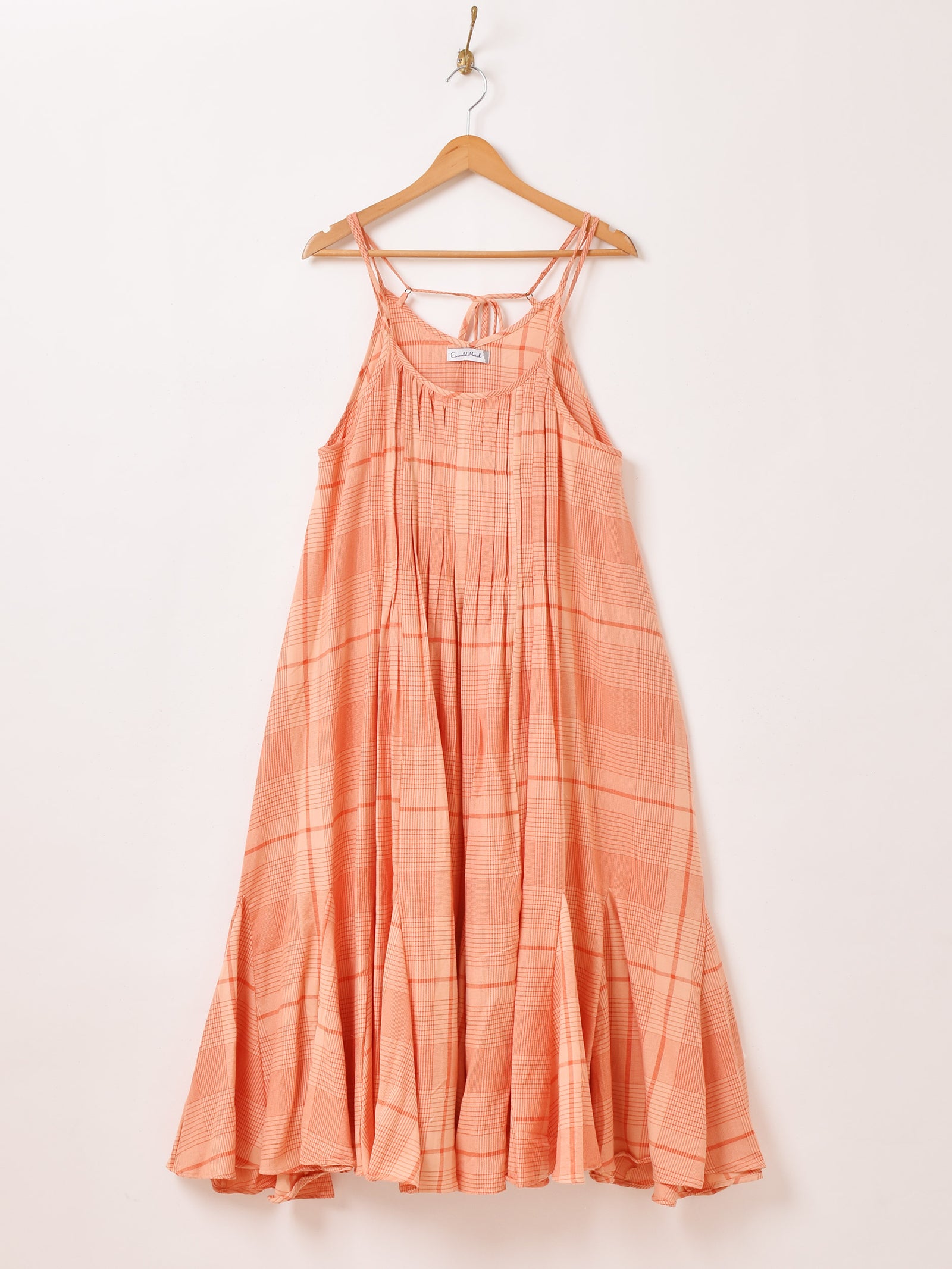 No.847 FILA 秋色キャメルのチェックプリーツワンピース☆XL☆ 【公式