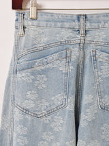 【2色展開】Meridian 花柄 ジャガード デニムパンツ