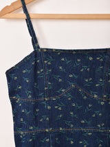 【2色展開】Meridian 刺繍 デニム キャミソールワンピース
