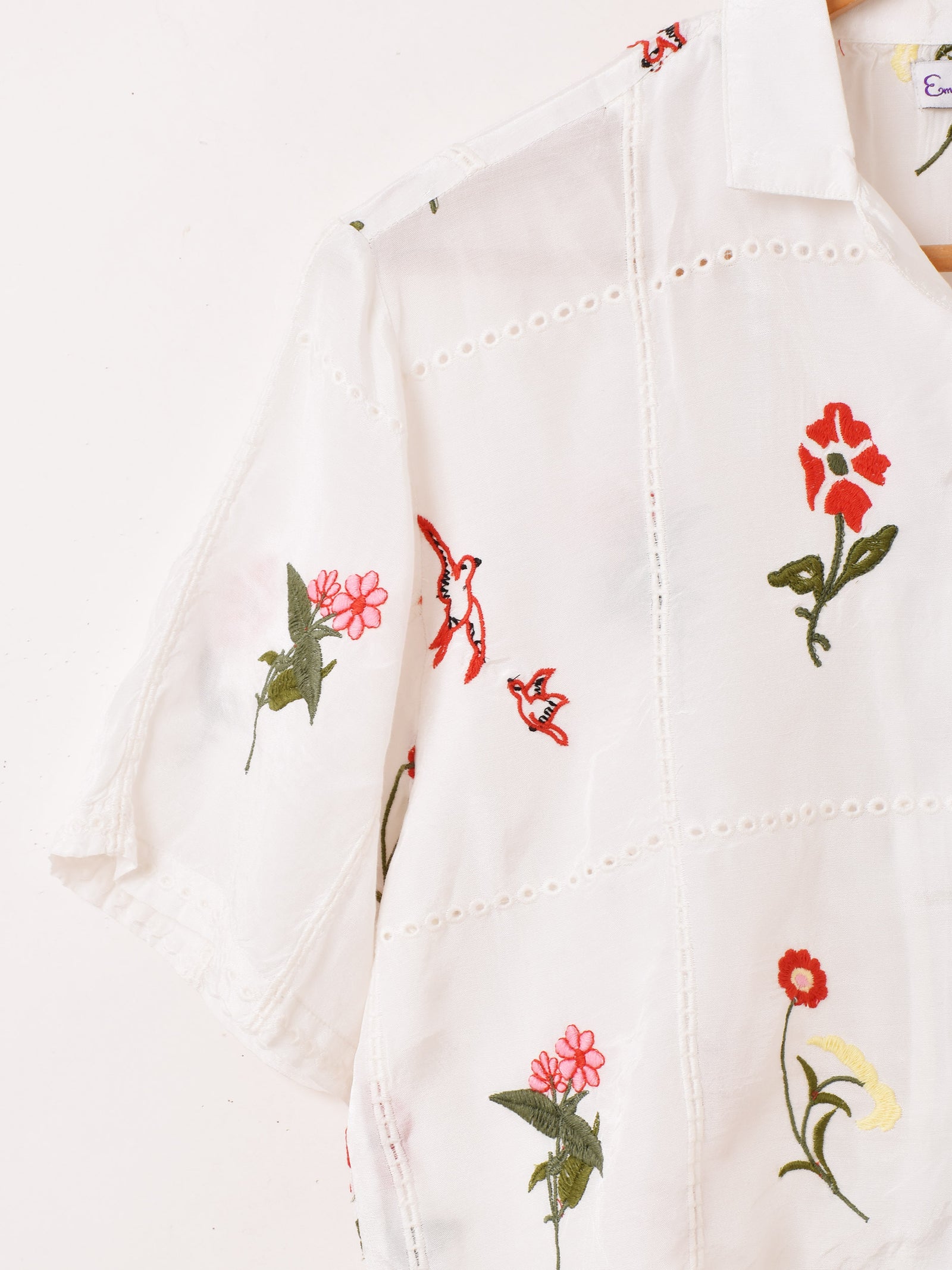 Emerald Motel 花柄 刺繍 オープンカラー 半袖シャツ – 古着屋Top of 