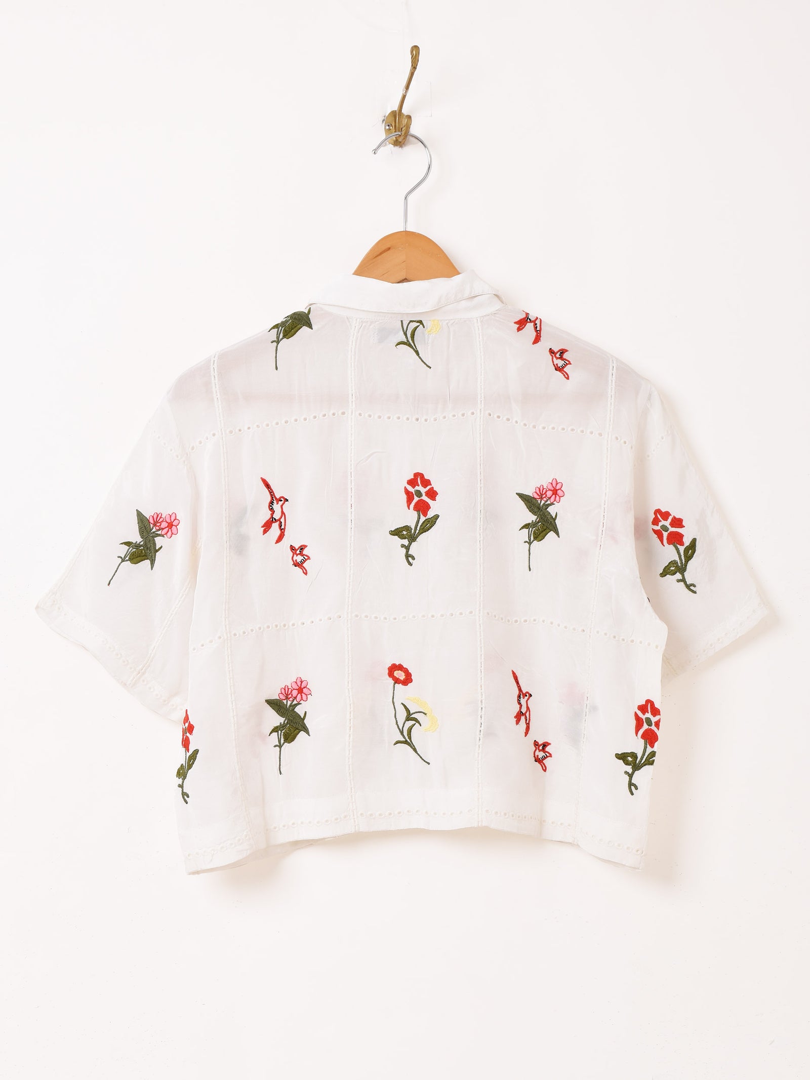 Emerald Motel 花柄 刺繍 オープンカラー 半袖シャツ – 古着屋Top of