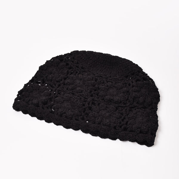 3色展開】フラワークロシェ ニットキャップ – 古着屋Top of the Hillの