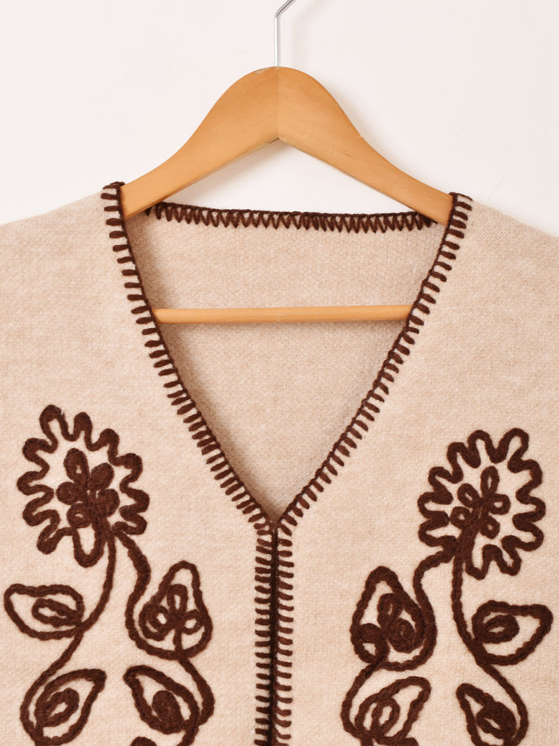 【2色展開】Meridian テープ刺繍 ニットベスト